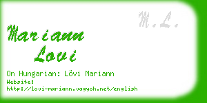mariann lovi business card